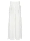 Brunello Cucinelli White Linen And Viscose Pants In White