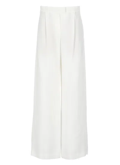 Brunello Cucinelli White Linen And Viscose Pants