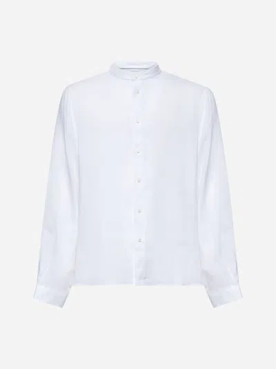 BRUNELLO CUCINELLI WHITE LINEN EASY FIT SHIRT