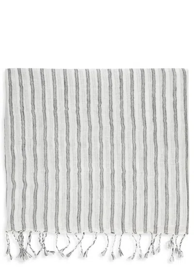 BRUNELLO CUCINELLI BRUNELLO CUCINELLI WHITE LINEN SCARF