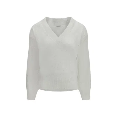 Brunello Cucinelli White Linen Sweatshirt