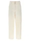Brunello Cucinelli Women Ivory Fluid Twill Sartorial Wrap Trousers In White