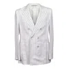 Brunello Cucinelli Pinstripe-pattern Double-breasted Blazer In Gray