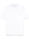 Brunello Cucinelli Men Cotton Jersey Crew-neck T-shirt With Logo And Faux-layering In White