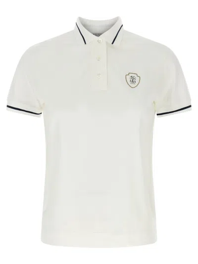 BRUNELLO CUCINELLI WHITE LOGO POLO SHIRT