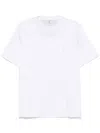 Brunello Cucinelli Men Cotton Jersey Crew-neck T-shirt With Logo And Faux-layering In White