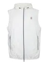 Brunello Cucinelli White Logo Windbreaker Vest