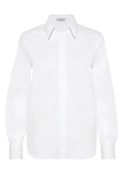 BRUNELLO CUCINELLI BRUNELLO CUCINELLI WHITE LONG SLEEVE SHIRT