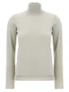 Brunello Cucinelli Cashmere-silk Glitter Turtleneck Sweater In White