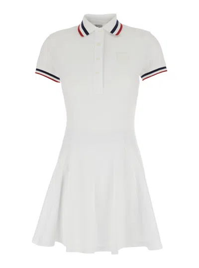 Brunello Cucinelli White Minidress With Classic Collar And Shorts In Cotton Woman