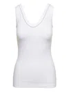 Brunello Cucinelli Monili Scoop-neck Flat Cotton Rib Tank Top In White