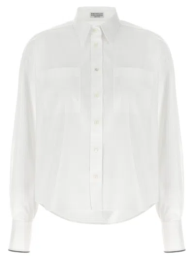 BRUNELLO CUCINELLI WHITE MONILE SHIRT
