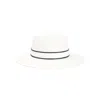 Brunello Cucinelli Natural Straw Fedora Hat With Wide Brim In White