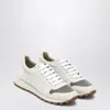 Brunello Cucinelli White Nylon And Suede Trainer