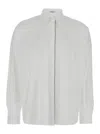Brunello Cucinelli Oversized White Shirt With Monile Detail In Cotton Blend Woman In White