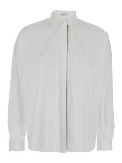 BRUNELLO CUCINELLI WHITE OVERSIZED SHIRT