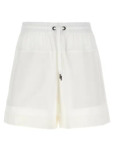 BRUNELLO CUCINELLI WHITE PANELED TRACK SHORTS