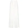 Brunello Cucinelli White Pants With Pleated Front And Jewelry Detail In Red