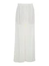 Brunello Cucinelli White Pants With Pleated Front And Jewelry Detail