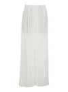Brunello Cucinelli White Pants With Pleated Front And Jewelry Detail In Linen And Viscose Blend Woma In Multicolor