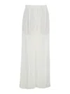 Brunello Cucinelli White Pants With Pleated Front And Jewelry Detail In Linen And Viscose Blend Woma In Beige