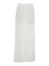 Brunello Cucinelli White Pants With Pleated Front And Jewelry Detail In Linen And Viscose Blend Woma In Beige