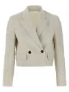 Brunello Cucinelli Pinstriped Linen And Cotton Double-breasted Blazer