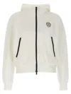 Brunello Cucinelli Hooded Sweatshirt With Ribbed Cuffs And Side Zip Pockets In White