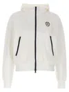 Brunello Cucinelli Hooded Sweatshirt With Ribbed Cuffs And Side Zip Pockets In White
