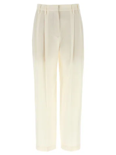 BRUNELLO CUCINELLI WHITE PLEAT PANTS