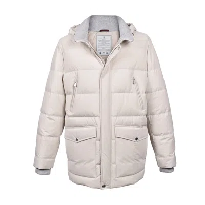 Brunello Cucinelli Quilted Down-feather Padded Coat In Neutral