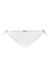 Brunello Cucinelli White Techno Jersey Bikini Bottom With Monili In Multi
