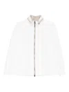 Brunello Cucinelli White Polyester Blend Raincoat In White