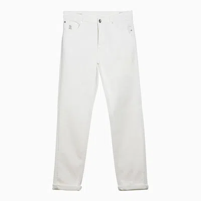 Brunello Cucinelli White Denim Stretch Jeans