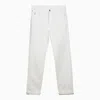 Brunello Cucinelli Straight-cut Trousers With Multiple Pockets In White
