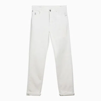 Brunello Cucinelli White Regular Jeans Men