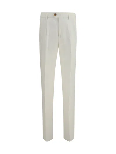 Brunello Cucinelli White Regular Pleated Pants