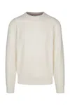 Brunello Cucinelli Men's Lightweight Cotton Sweater In White