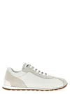 Brunello Cucinelli 'suede Accents' Rubber Sole Sneakers In White