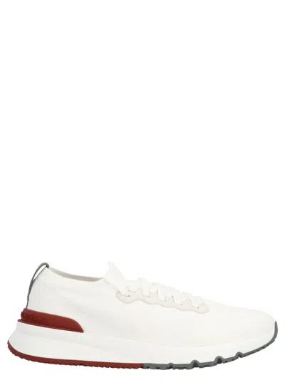 BRUNELLO CUCINELLI WHITE RUNNING SOCK SNEAKERS