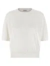 Brunello Cucinelli White Sequin Sweater In White