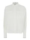 Brunello Cucinelli White Shirt With Classic Collar And Front Pockets In Cotton Woman In White