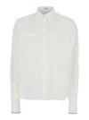 Brunello Cucinelli White Shirt With Classic Collar And Front Pockets In Cotton Woman In White