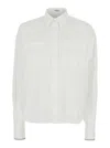 Brunello Cucinelli White Shirt With Classic Collar And Front Pockets In Cotton Woman