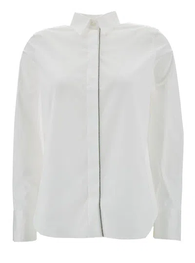 Brunello Cucinelli White Shirt With Monile Detail