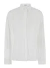 Brunello Cucinelli White Shirt With Pointed Collar And Monil Detail On The Collar In Cotton Blend Woman In White