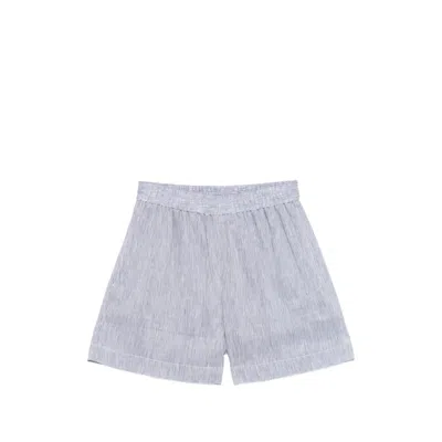 Brunello Cucinelli Striped Elasticated Shorts In Burgundy