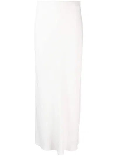 BRUNELLO CUCINELLI WHITE SIDE-SLIT SKIRT