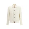 Brunello Cucinelli Hopsack Jacket Long Sleeves Patch Pockets In White