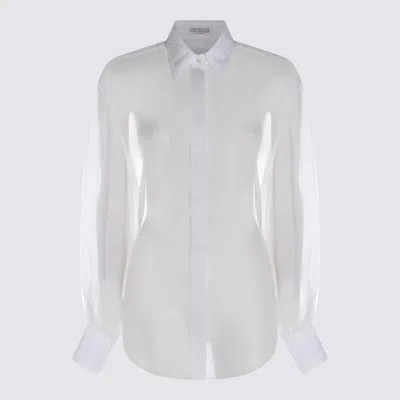 Brunello Cucinelli White Silk Shirt